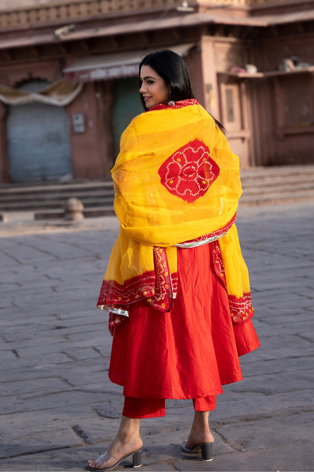 RUKMANI RED SUIT SET