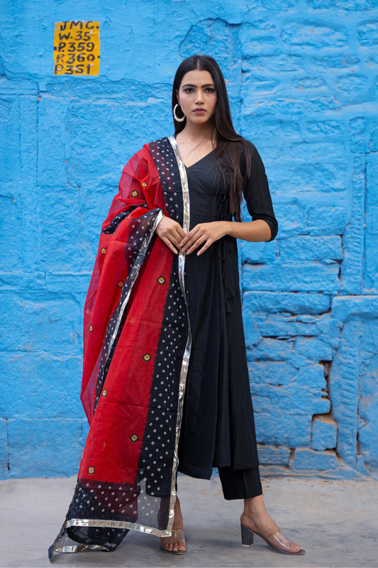 BLACK ANGRAKHA SUIT SET