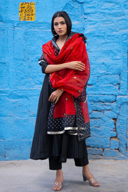 BLACK ANGRAKHA SUIT SET