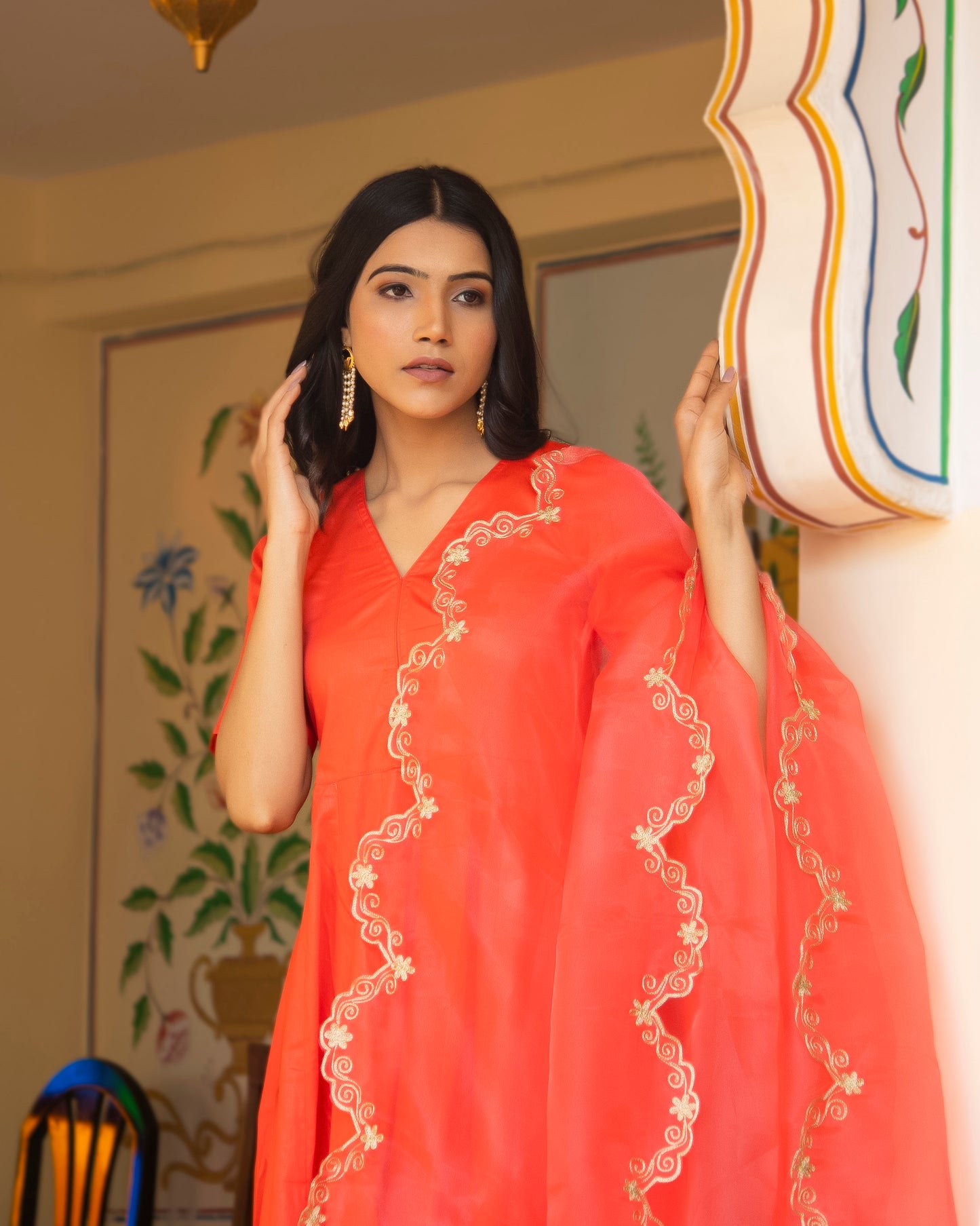 HARINI AARI EMBROIDERED ANARKALI SUIT SET