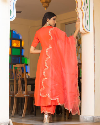 HARINI AARI EMBROIDERED ANARKALI SUIT SET