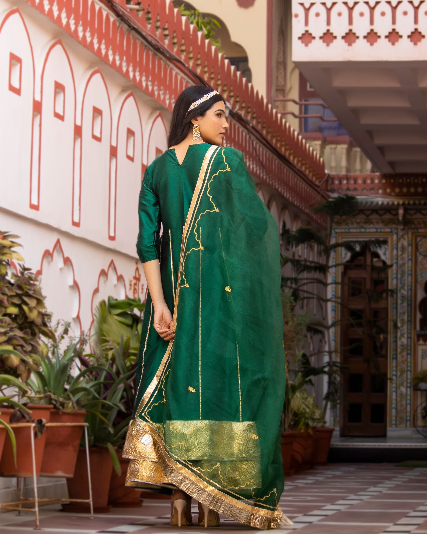 PHILLAURI GREEN SHARARA SET