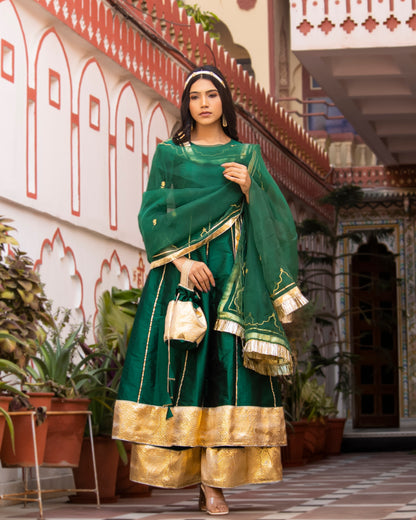 PHILLAURI GREEN SHARARA SET