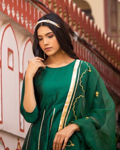 PHILLAURI GREEN SHARARA SET