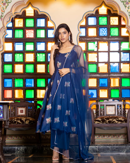 NYLA BLUE CHANDERI SUIT-SET