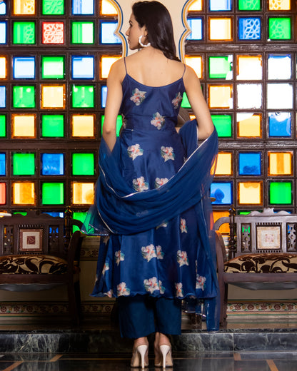 NYLA BLUE CHANDERI SUIT-SET