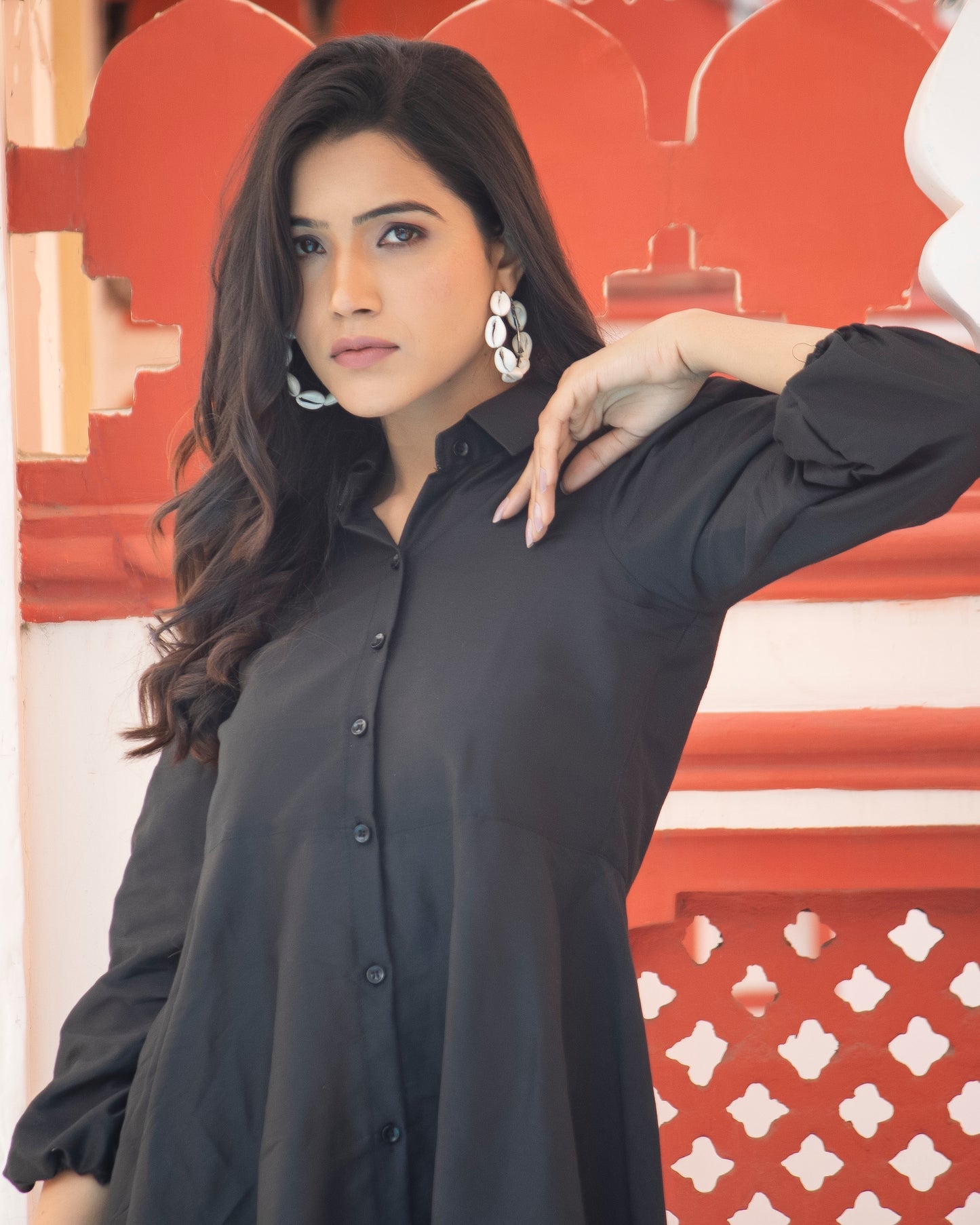 CHARCOAL BLACK SHIRT DRESS