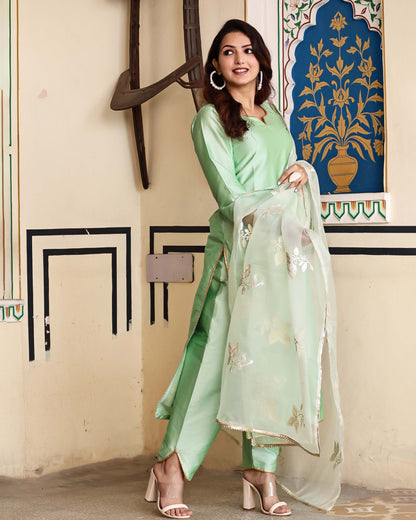 MANIKA PASTEL GREEN SUIT SET