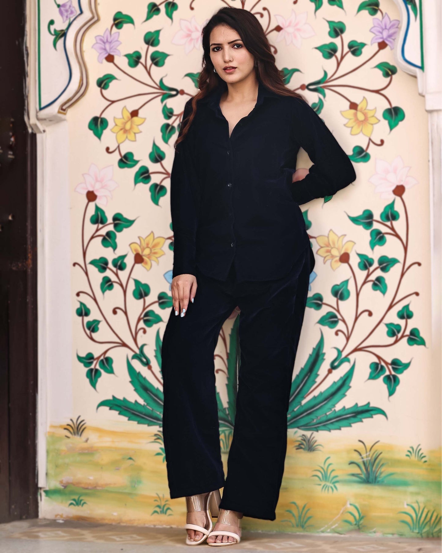 MIDNIGHT BLUE VELVET CO-ORD SET