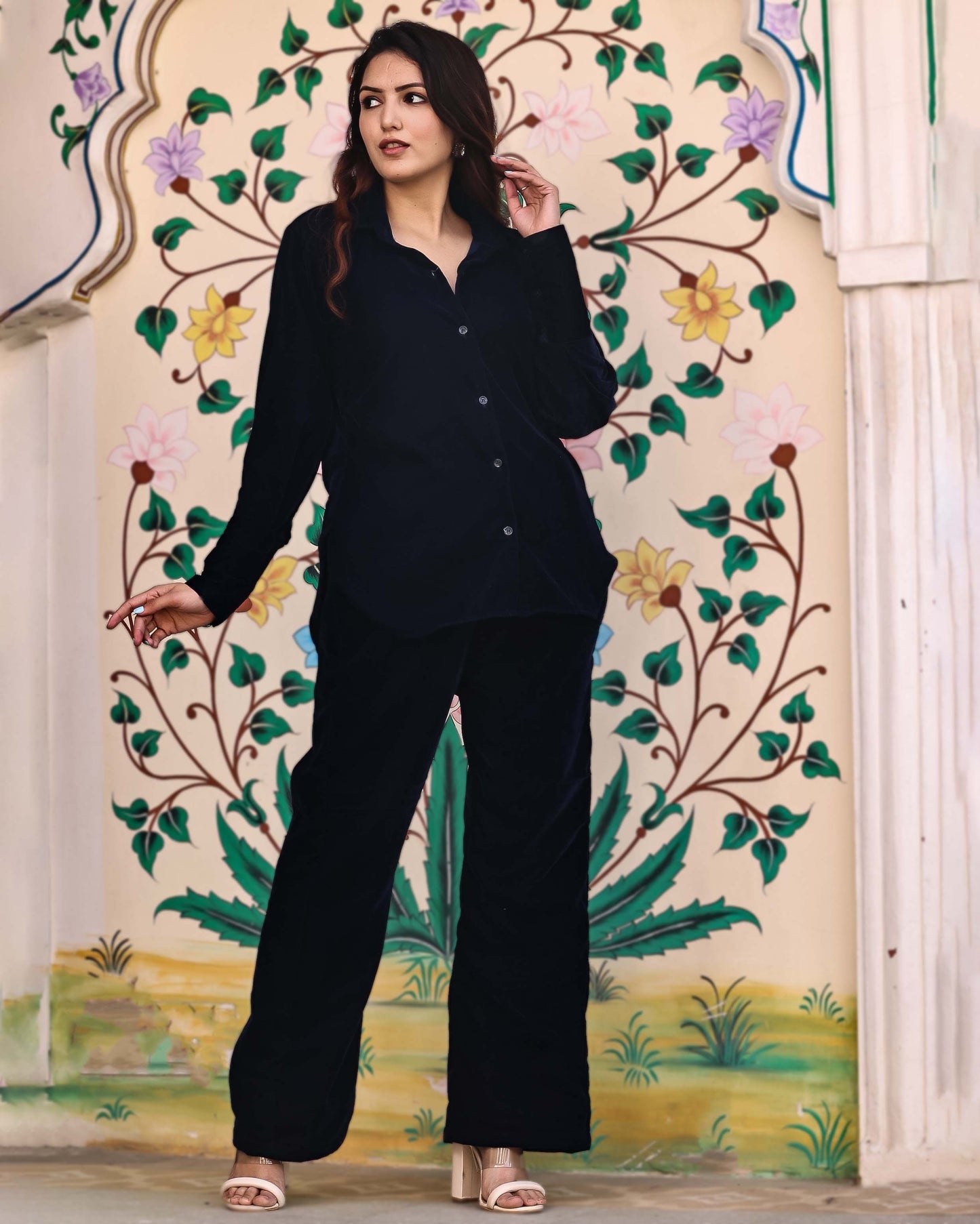 MIDNIGHT BLUE VELVET CO-ORD SET