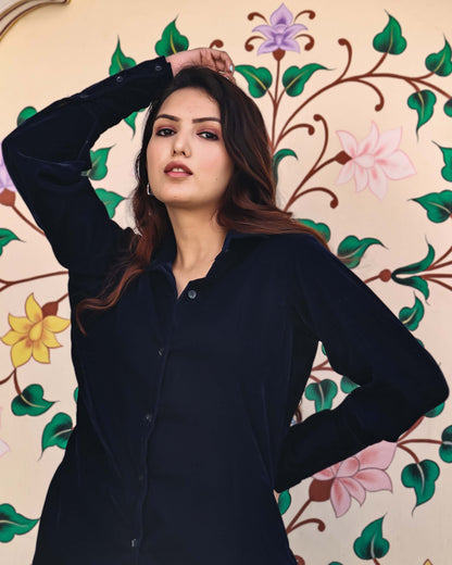 MIDNIGHT BLUE VELVET CO-ORD SET