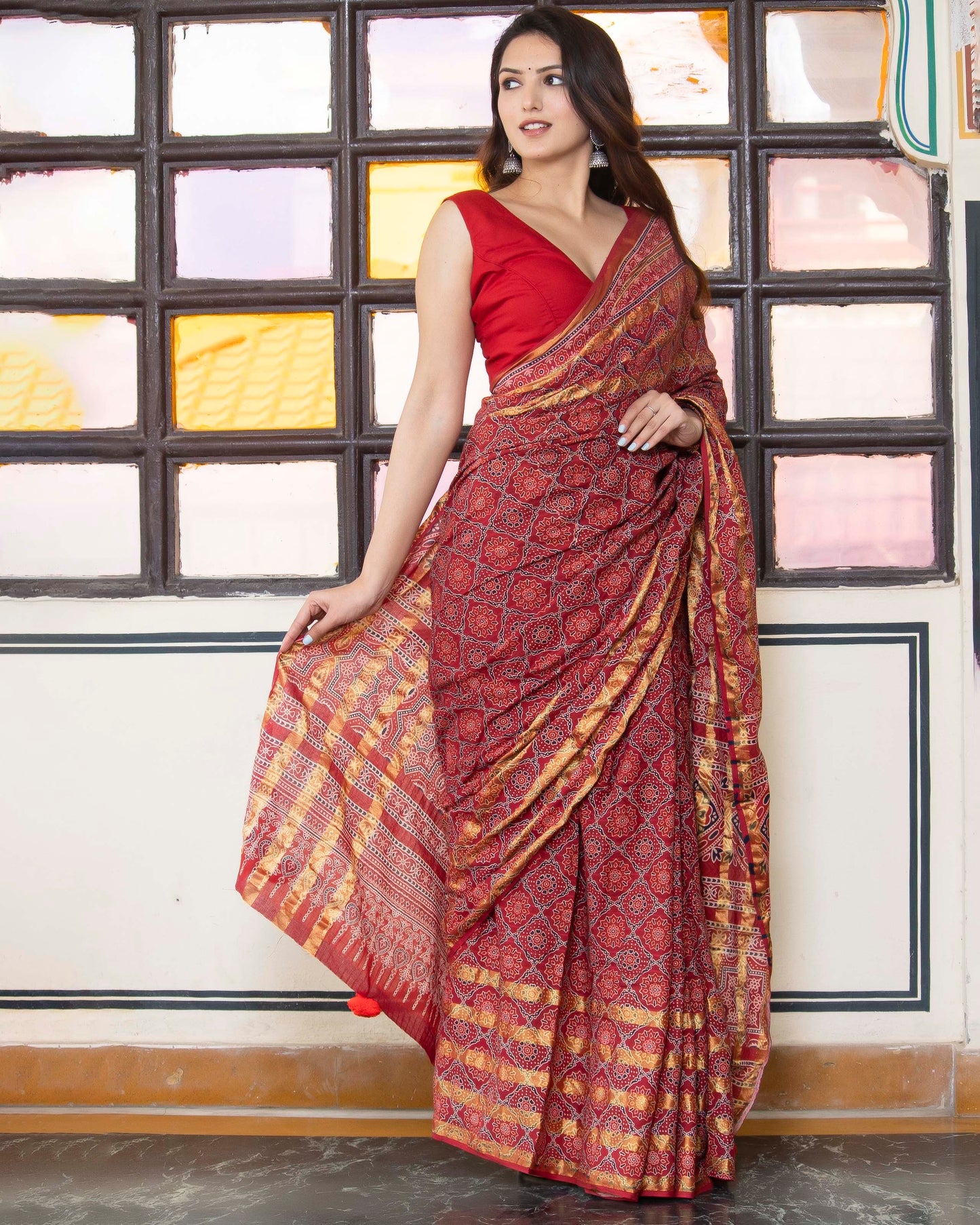 GUDHAL AJRAKH COTTON SAREE