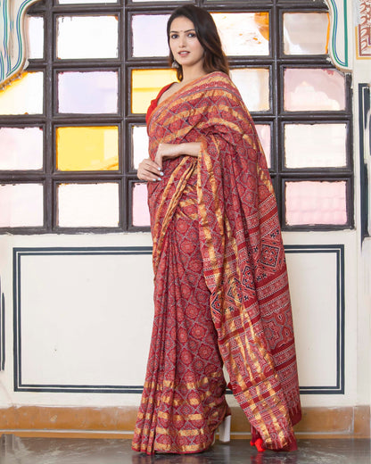 GUDHAL AJRAKH COTTON SAREE