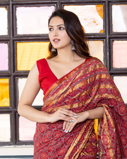 GUDHAL AJRAKH COTTON SAREE