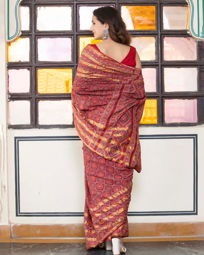 GUDHAL AJRAKH COTTON SAREE