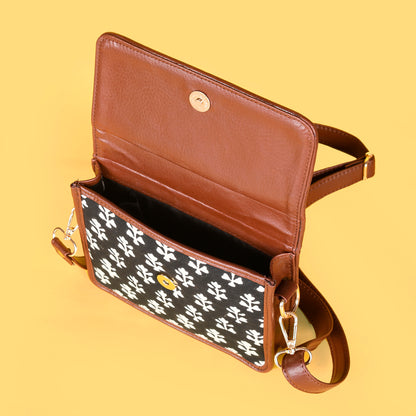 MOGRA BLACK HAND BLOCK PRINTED BAG