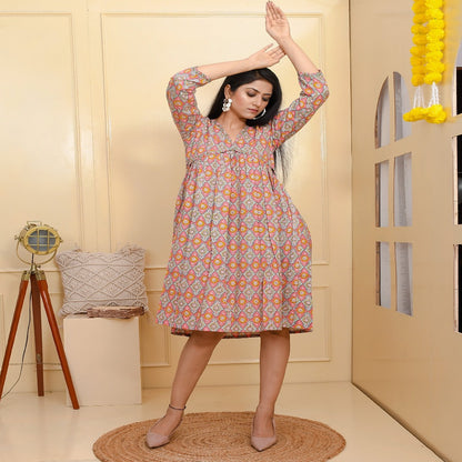 ALIA COTTON PRINTED DRESS