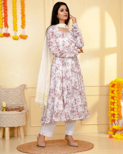 GUL WHITE GEORGETTE SUIT SET