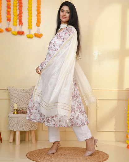 GUL WHITE GEORGETTE SUIT SET
