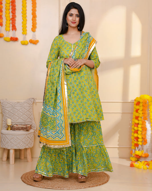 RABIYA MINT SHARARA SET