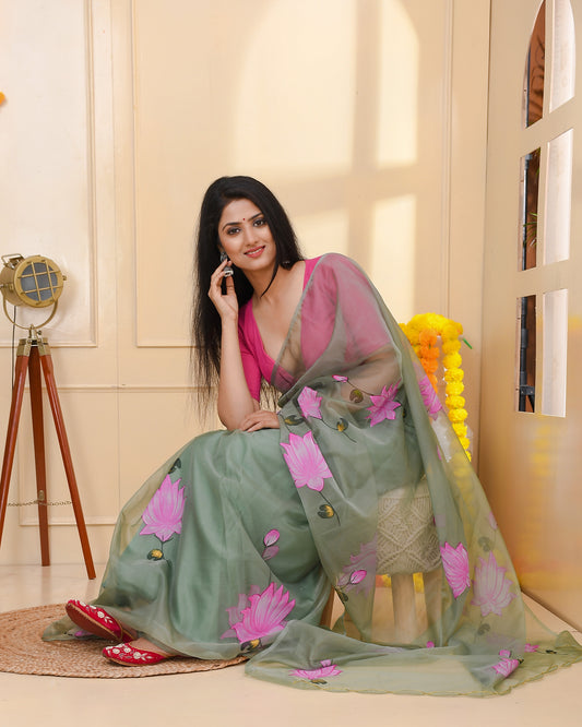 PADMAJA HAND PAINTED SAREE