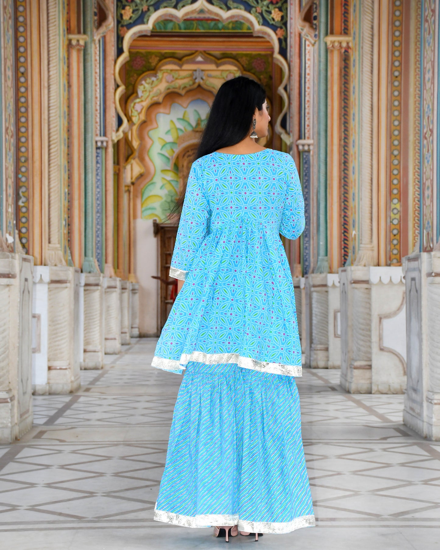 BLUE BELLA SHARARA SET