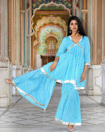 BLUE BELLA SHARARA SET