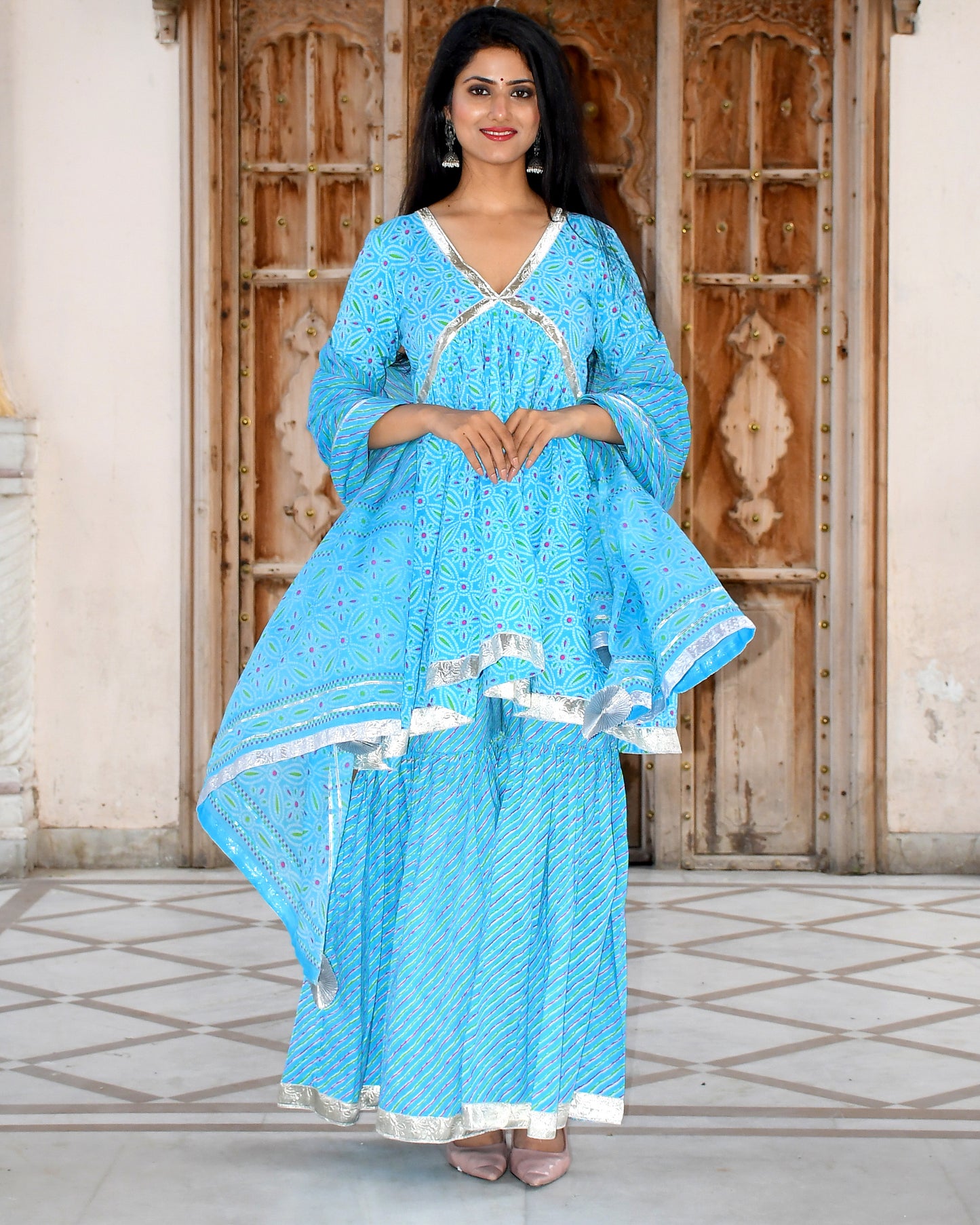 BLUE BELLA SHARARA SET