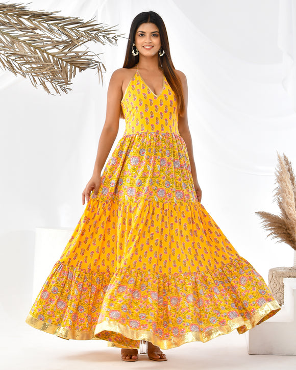 Buy INDO ERA Women's A-Line Solid Cotton Ethnic Dresses for Women  (Yellow_23PRN8786_X-Small) at Amazon.in