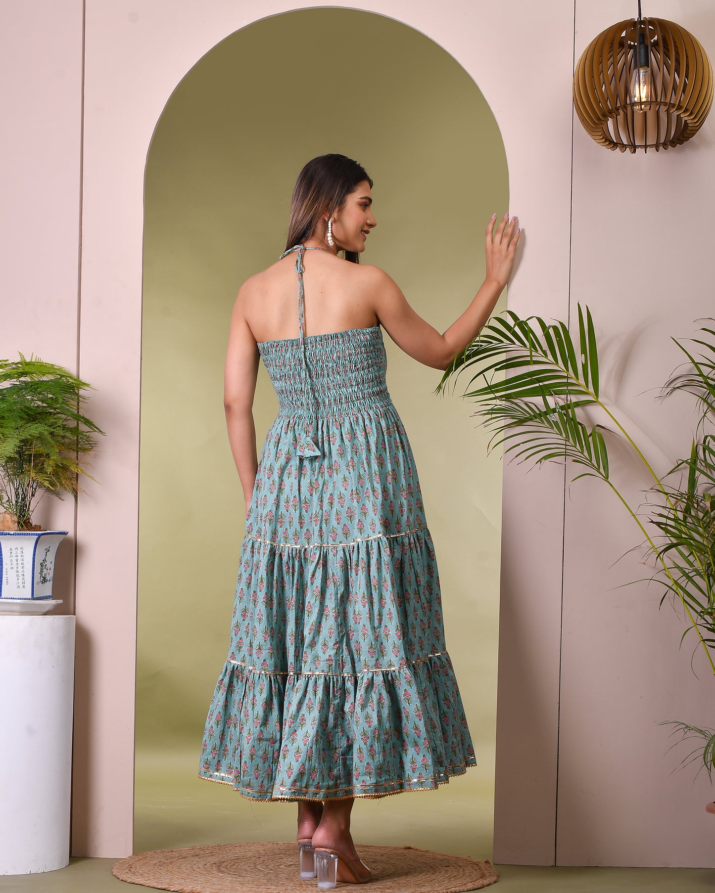 BROOK GREEN COTTON DRESS