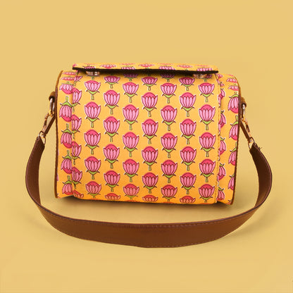 SUNSHINE HANDBLOCK PRINTED BOX BAG