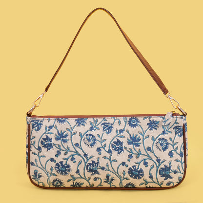 FLORAL BEIGE BAGUETTE BAG