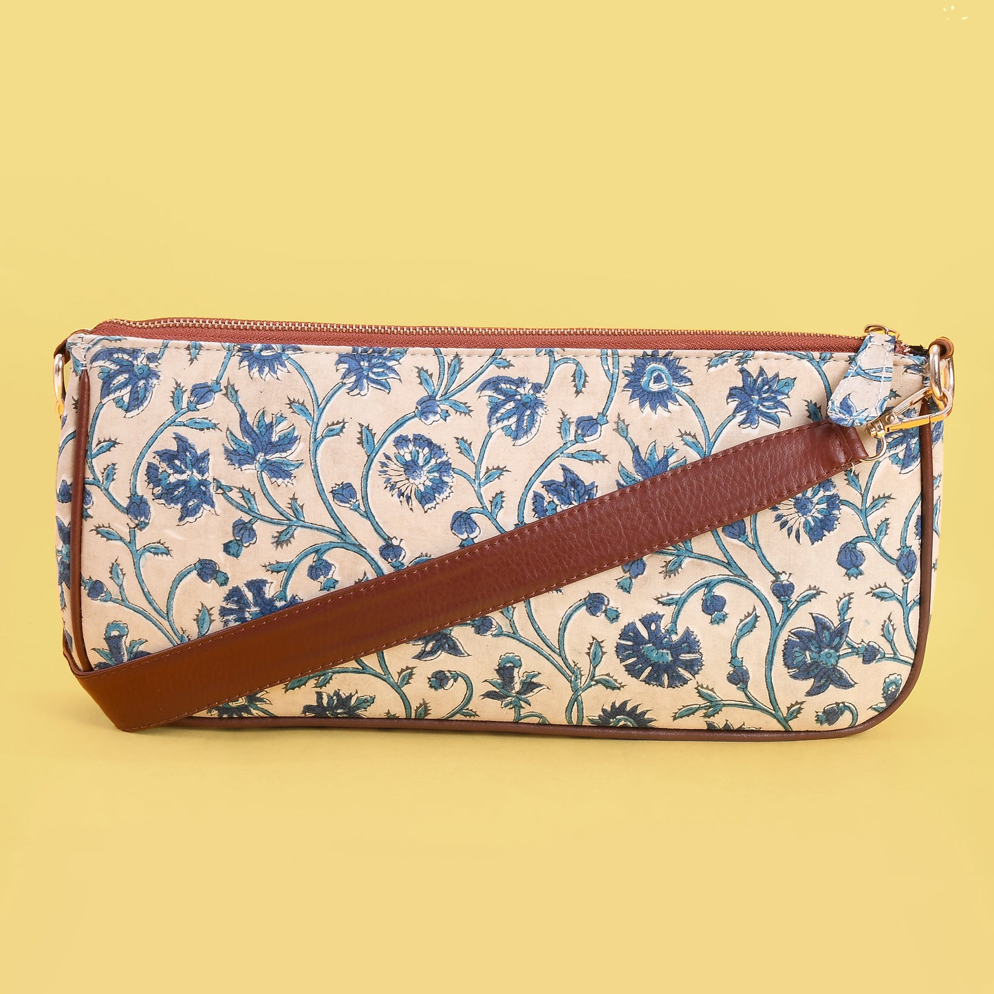 FLORAL BEIGE BAGUETTE BAG