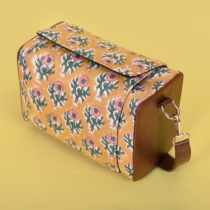 BURLY WOOD HANDBLOCK PRINTED BAG