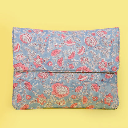 RENEE BLUE HAND BLOCK PRINTED LAPTOP SLEEVE