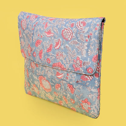 RENEE BLUE HAND BLOCK PRINTED LAPTOP SLEEVE