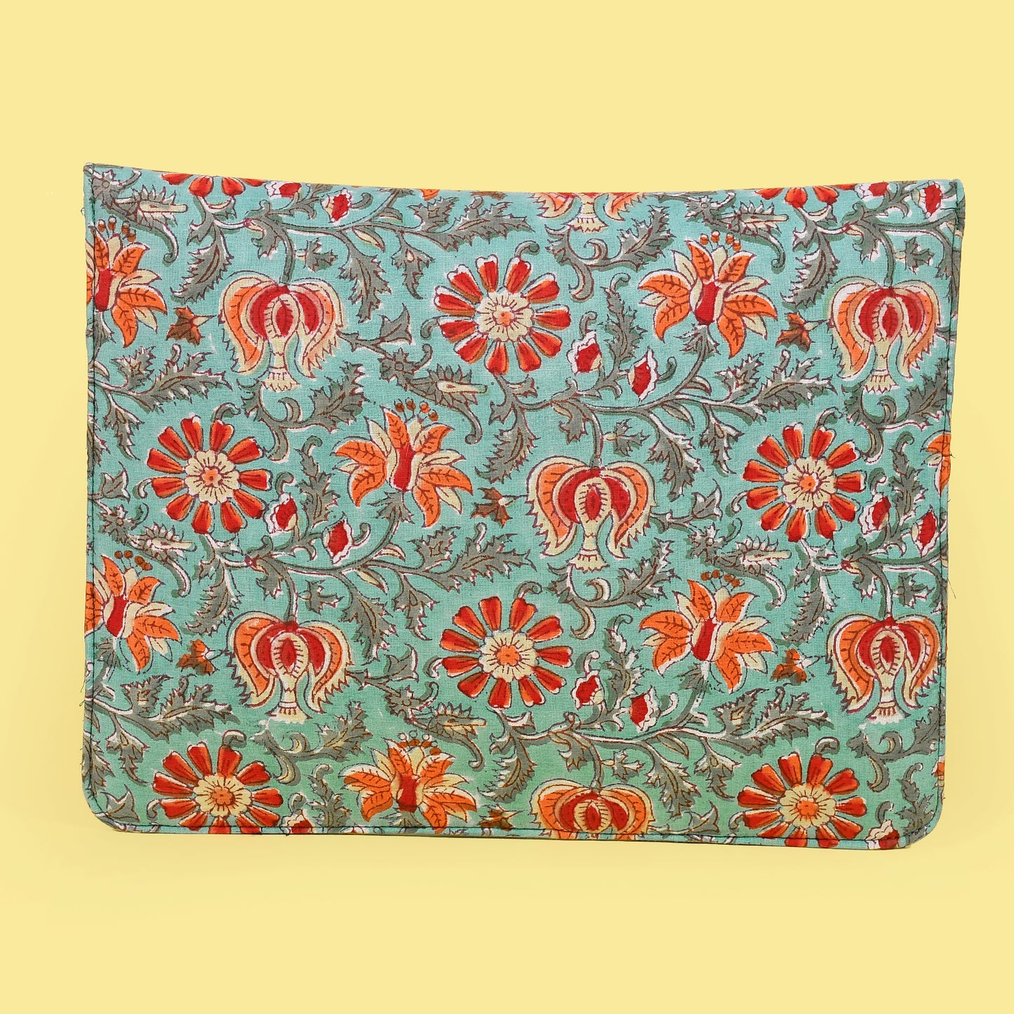 TIFFANY BLUE HAND BLOCK PRINTED LAPTOP SLEEVE