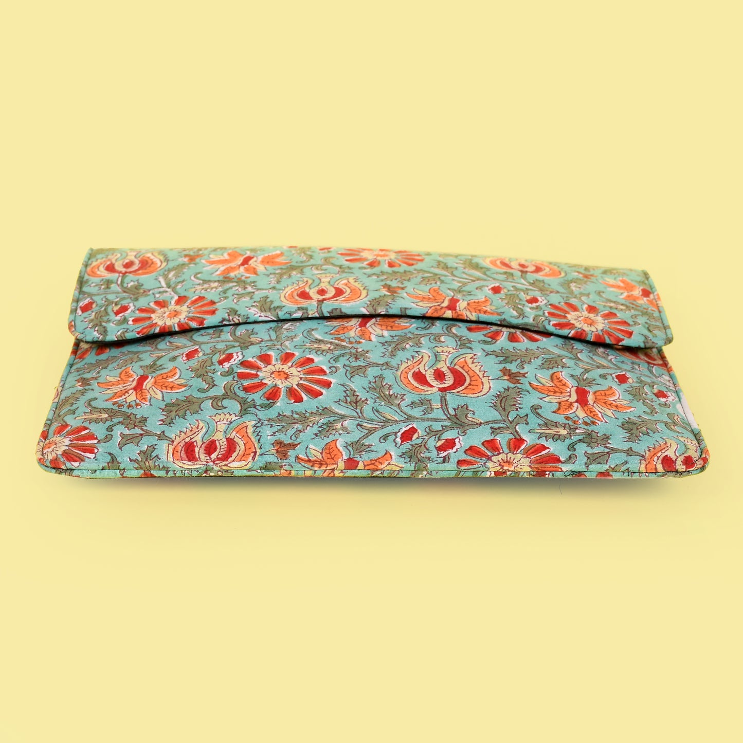 TIFFANY BLUE HAND BLOCK PRINTED LAPTOP SLEEVE