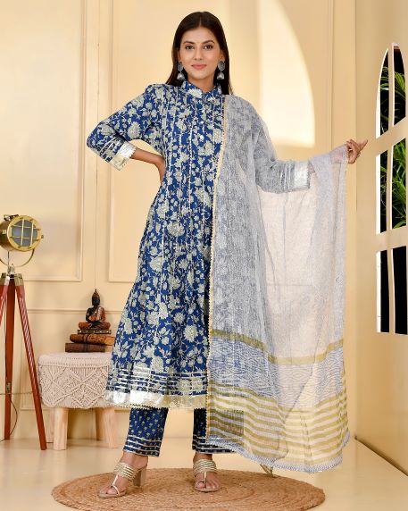 FALAK BLUE KALIDAR SUIT SET