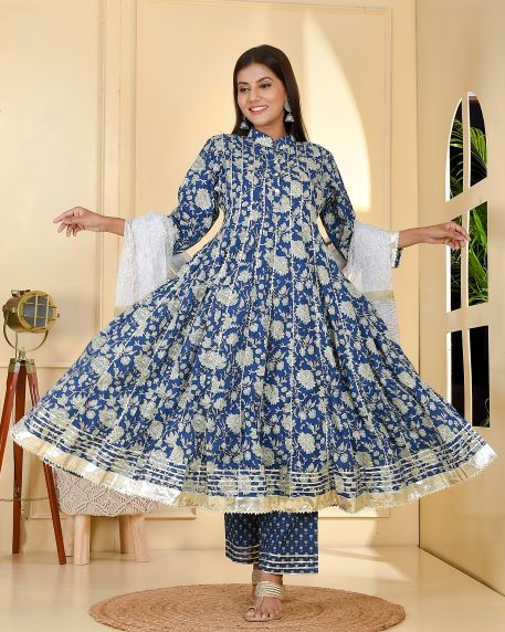 FALAK BLUE KALIDAR SUIT SET