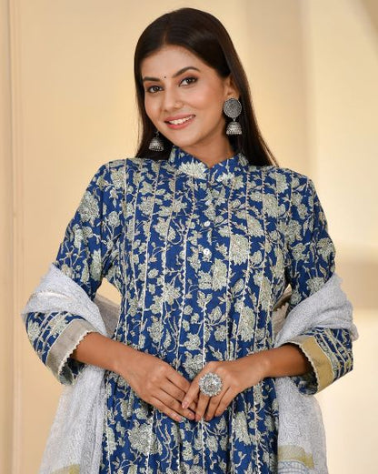 FALAK BLUE KALIDAR SUIT SET