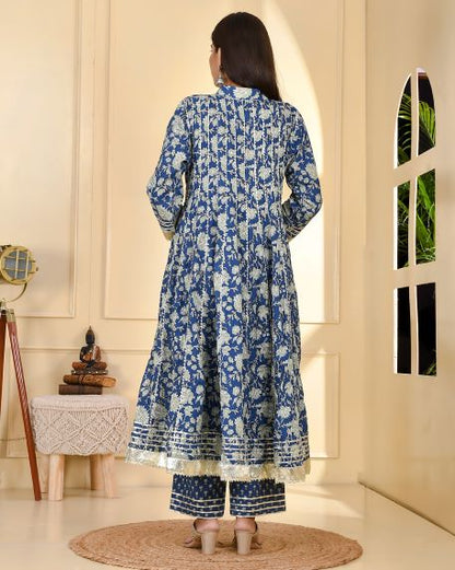 FALAK BLUE KALIDAR SUIT SET