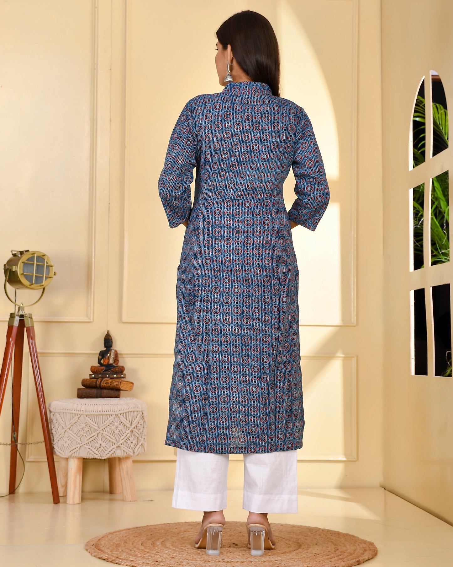 INDIGO AJRAK SUIT SET