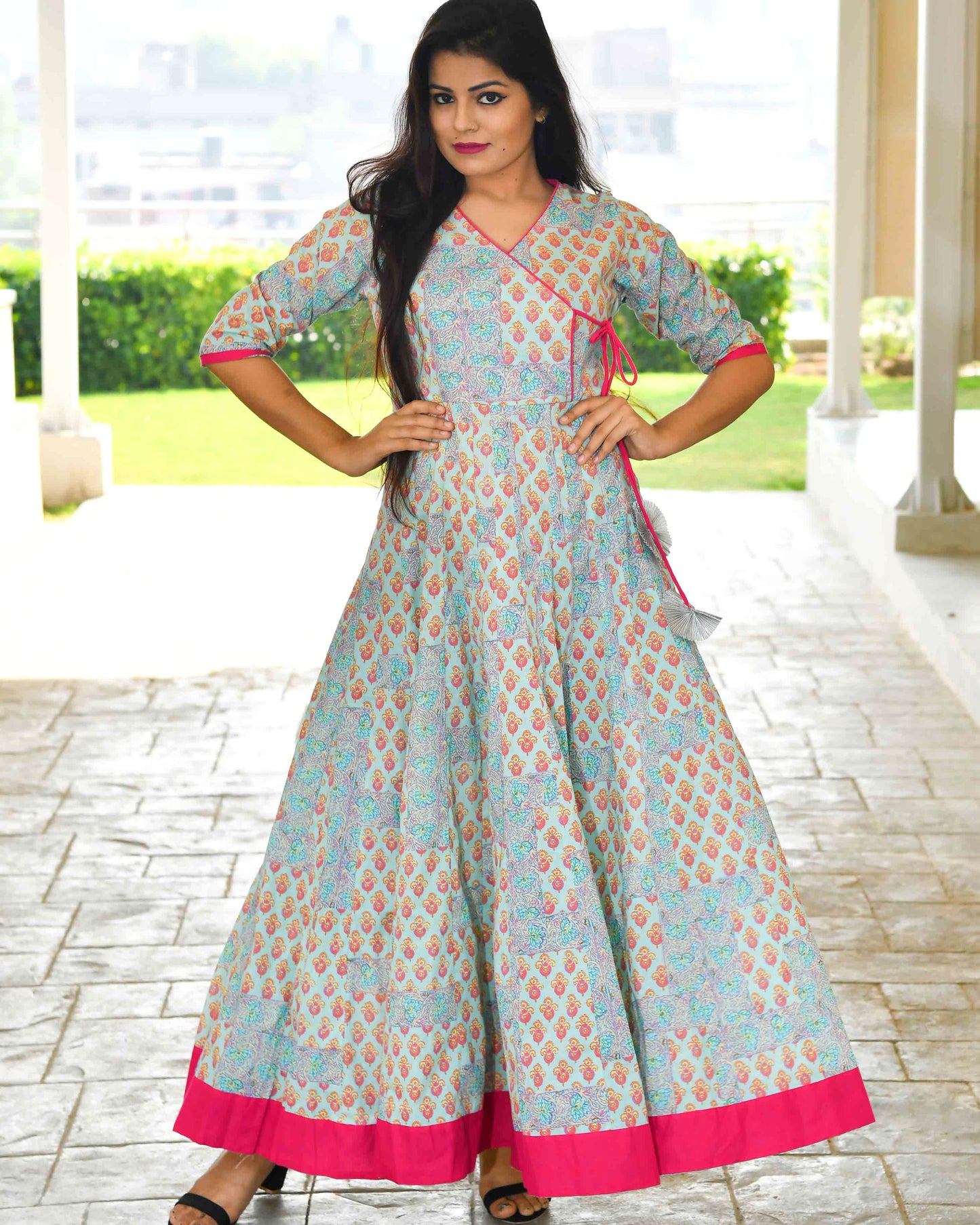NELOFER ANGRAKHA STYLE FLOOR LENGTH KURTA