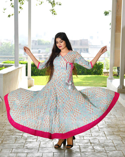 NELOFER ANGRAKHA STYLE FLOOR LENGTH KURTA