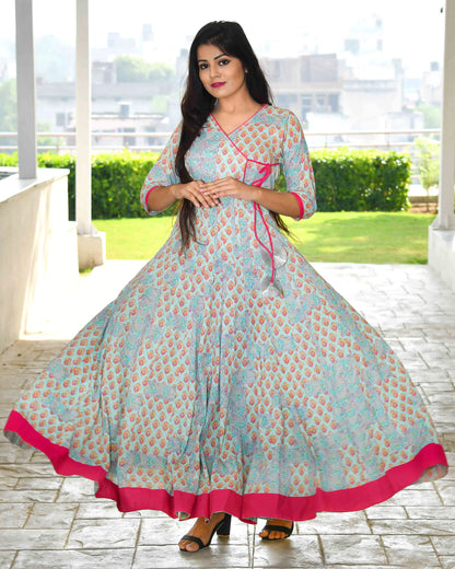 NELOFER ANGRAKHA STYLE FLOOR LENGTH KURTA