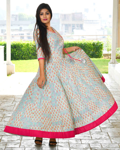 NELOFER ANGRAKHA STYLE FLOOR LENGTH KURTA