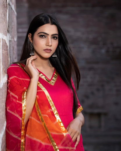 RANI PINK FLOOR LENGTH SET