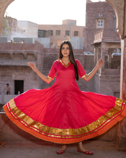 RANI PINK FLOOR LENGTH SET