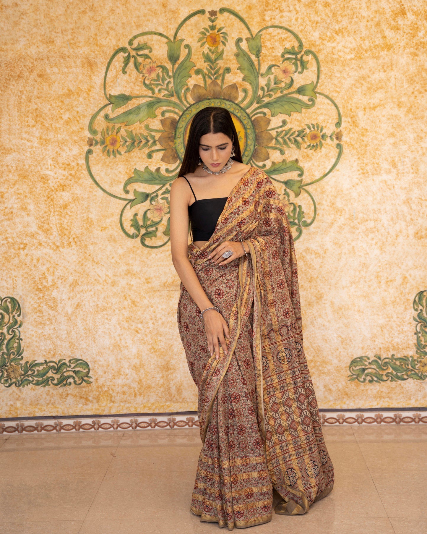 AKIRA AJRAKH HAND BLOCK SAREE